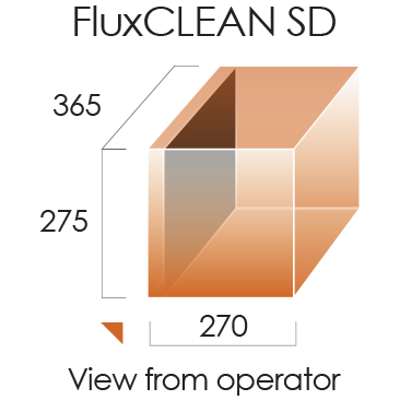 FluxCLEAN SD small usable space of chamber cleaning machine